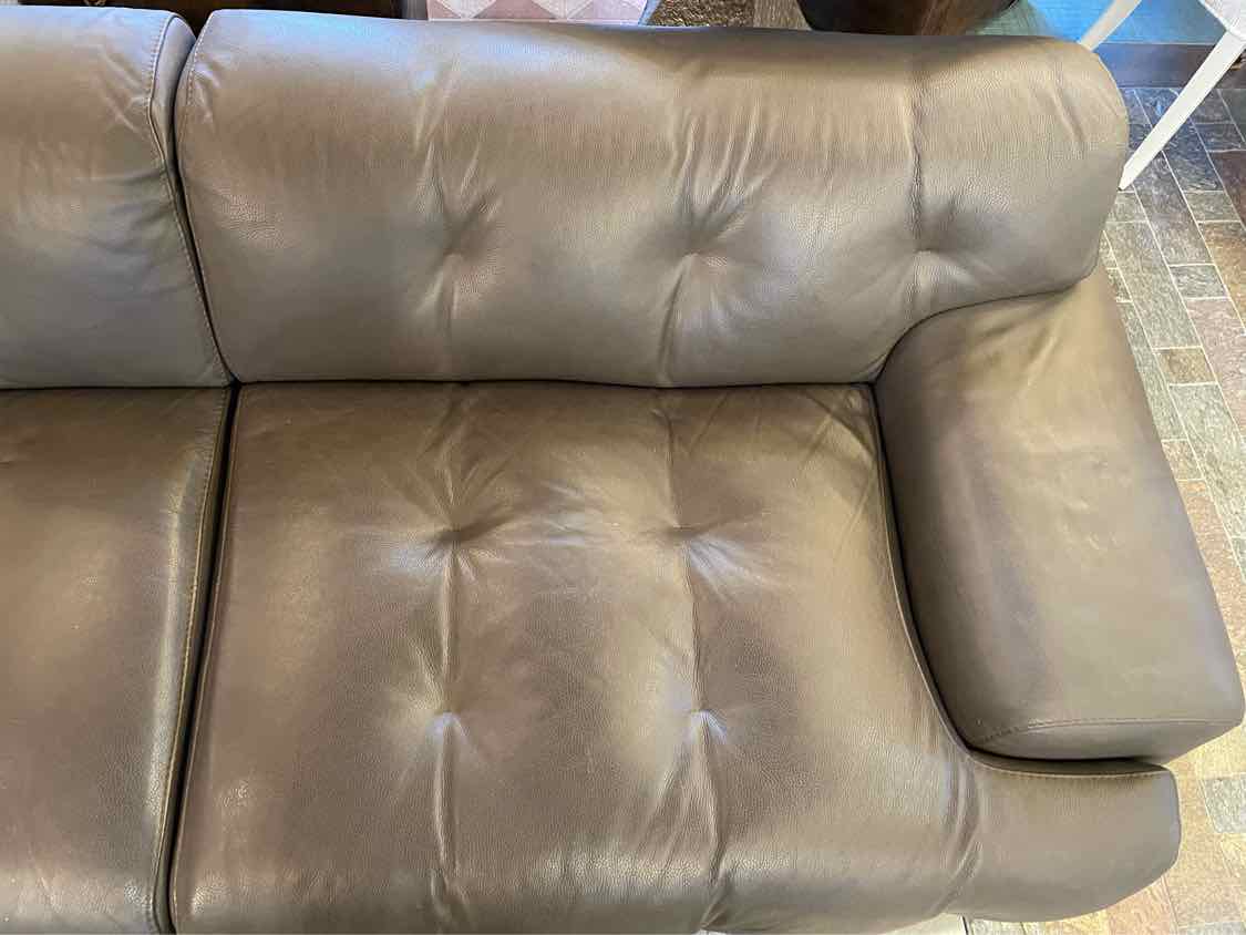 Blogger 3-Seat Tufted Brown Leather Sofa by Tapinassi & Manzoni for Roche Bobois