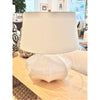 Rana Collection Polished White Ceramic Table Lamp by Visual Comfort w/ Shade