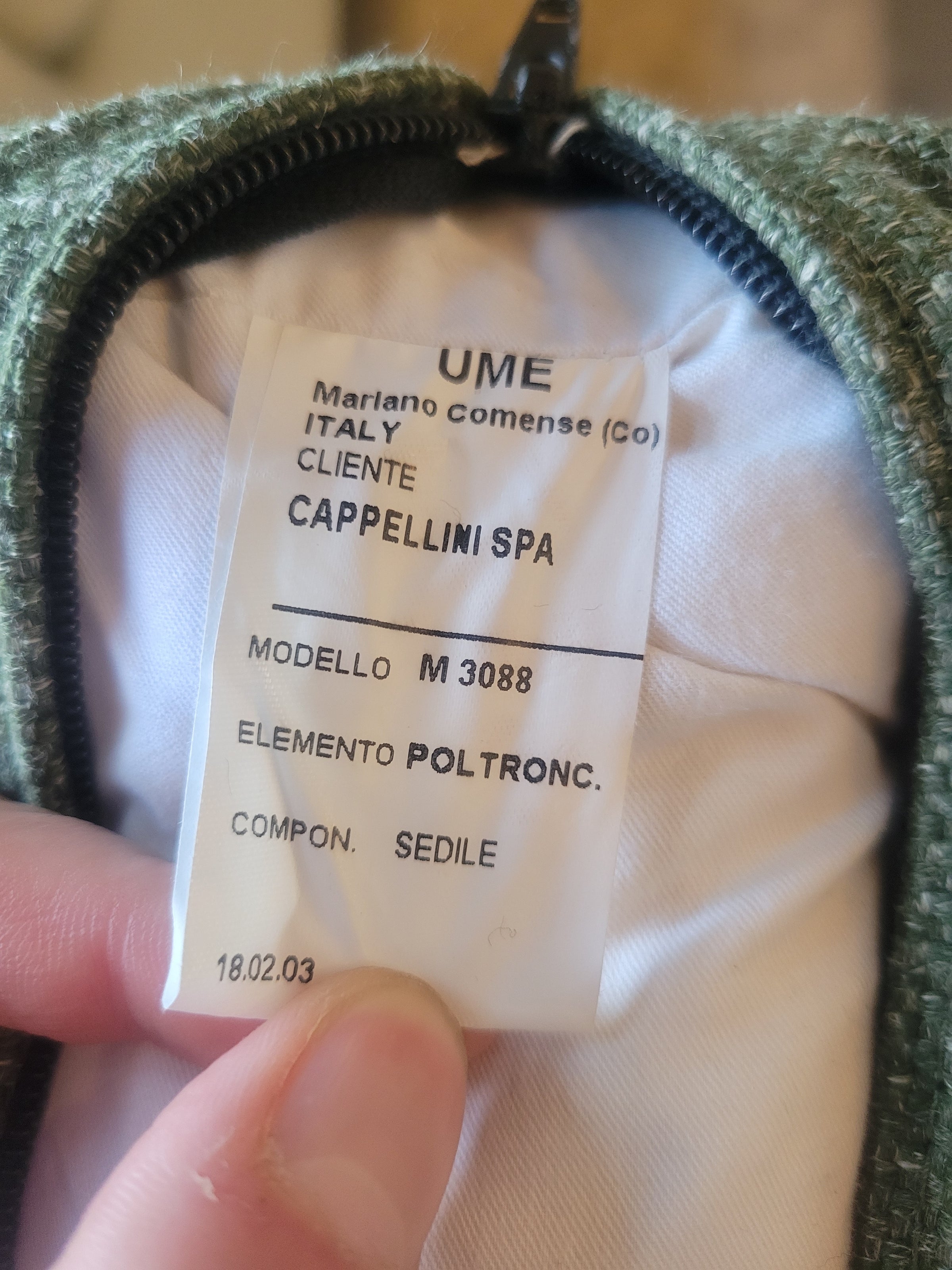 Sage Green Fabric Lounge Chair by Cappellini (AS IS)