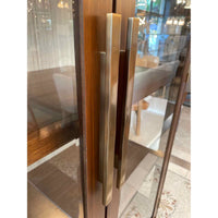 Walnut Eleana Cabinet w/ Beveled Glass Panel Doors & LED Lighting by Hooker