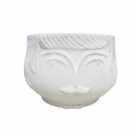 Glazed White Ceramic Gentleman Head Bowl