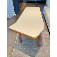 'Edward Wormley' White Lacquer & Mahogany Coffee Table by Dunbar