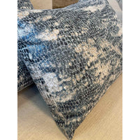 Pair of Custom Blue & Gray Animal Print Lumbar Pillows