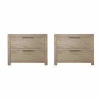 PAIR of 'Laguna' 2-Drawer Driftwood Side Tables by RH