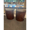 Pair of Barbara Barry Oval Nightstands w/Drawers & Glass Tops