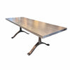 Wood Veneer Dining Table w/ Steel Y Legs