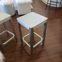 Single Brushed Aluminum Counter Stool by Emeco