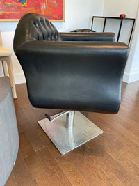 Chesterfield Leather & Nailheads Adjustable Salon Styling Chair on Metal Base