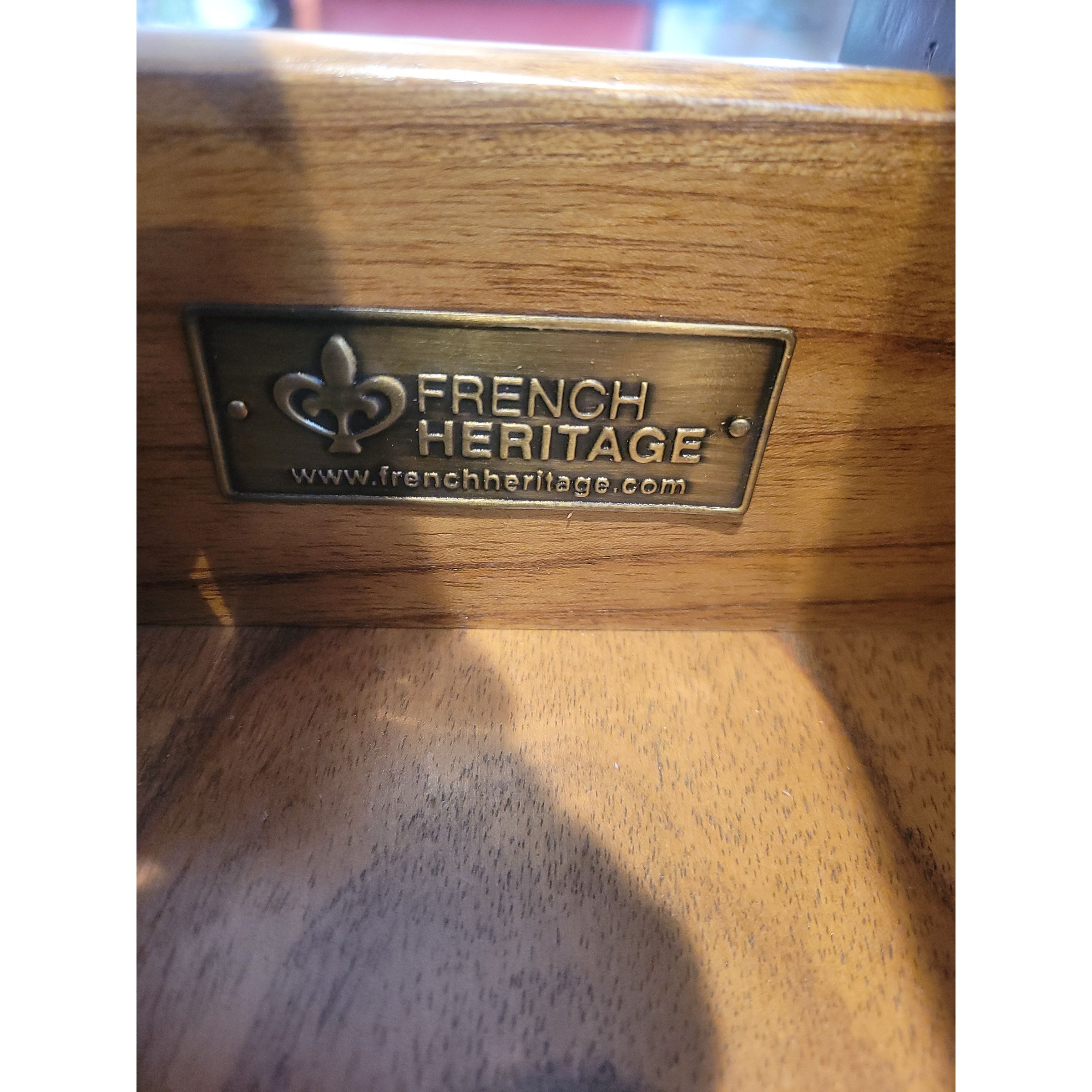 Mahogany & Cherry Bar de Bistro w/ Steel Top & Brass Rail by French Heritage - colletteconsignment.com