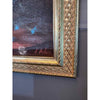 Blue Floral Still Life Oil Painting by L. Bobich in Gold Tone Frame