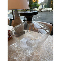 Sculptural Glass & Black Metal Flush Mount - colletteconsignment.com