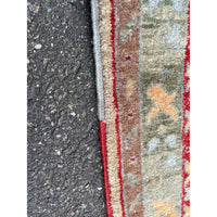 10' x 13.8' Turkish Green & Red Wool Rug