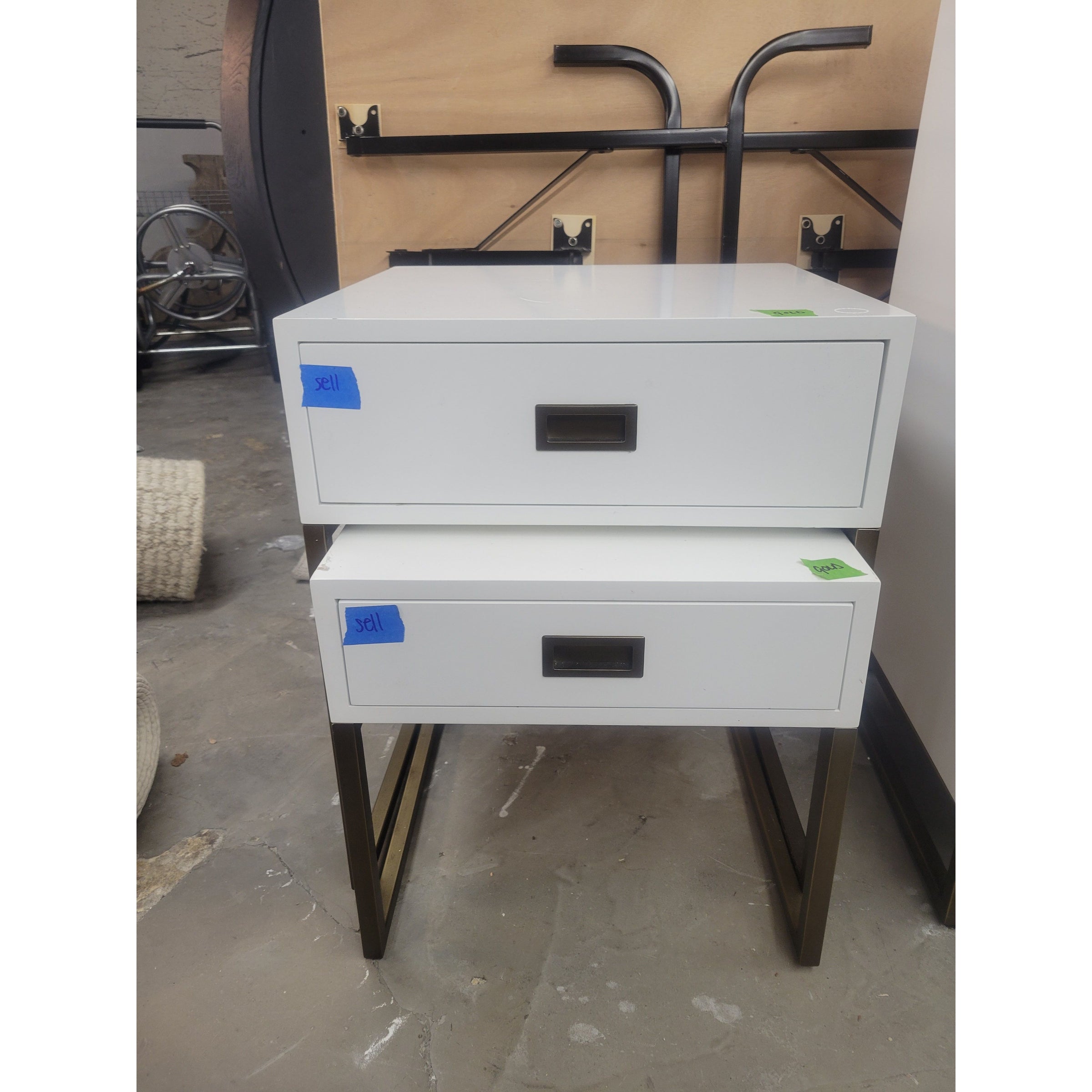 PAIR of 'Avalon' White Wood Nesting Side Tables by RH - AS IS