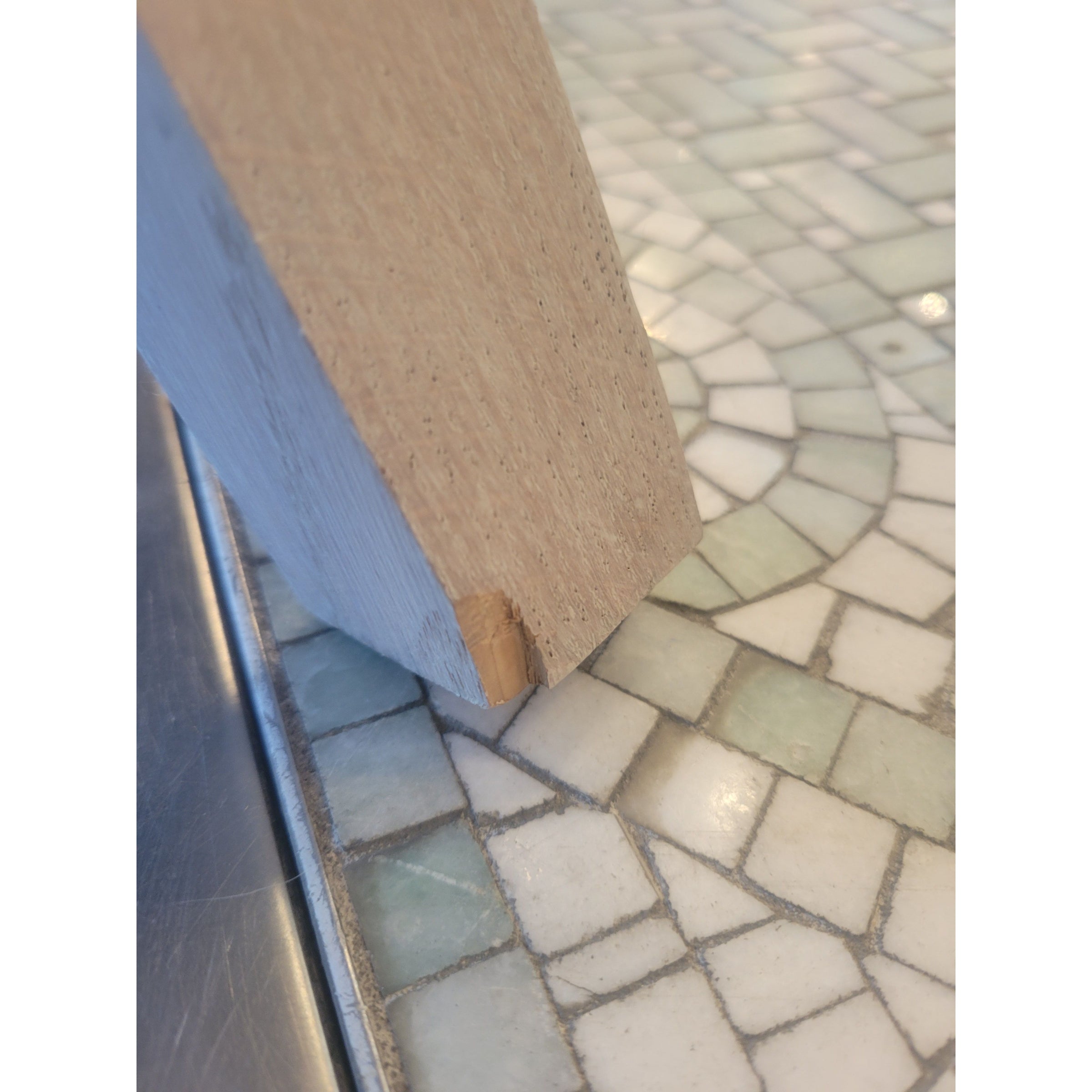 SET of 10 Warm Gray Leather Dining Chairs - AS IS