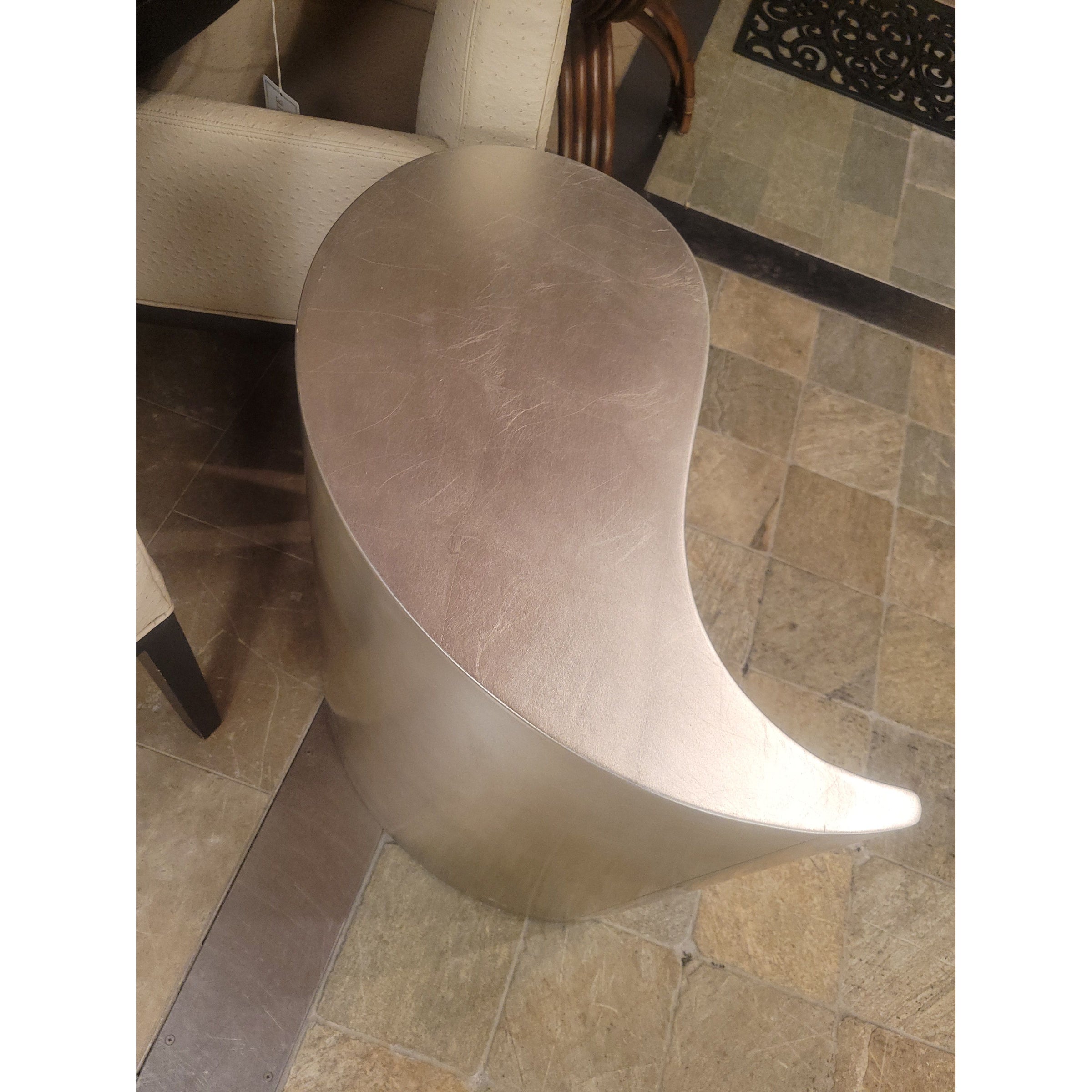 End Quote Gold Wood Side Table by Caracole