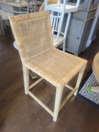 Balboa Rattan on Mahogany Counter Stool by Serena & Lily