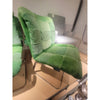 SET of 4 Vintage 1970s Green Suede & Chrome Chairs by Roche Bobois - AS IS