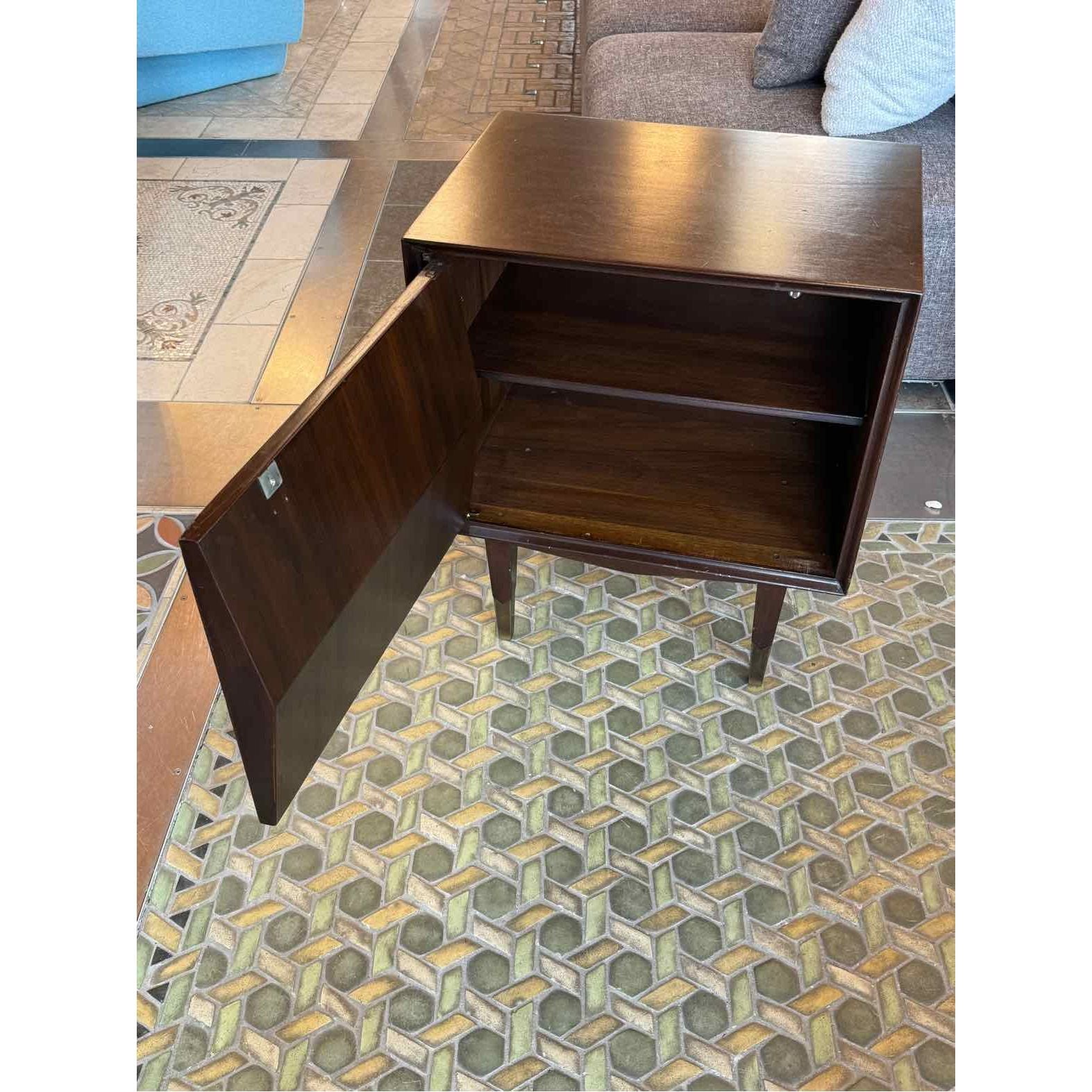 Pair of Mid-Century Diamond Walnut Side Tables