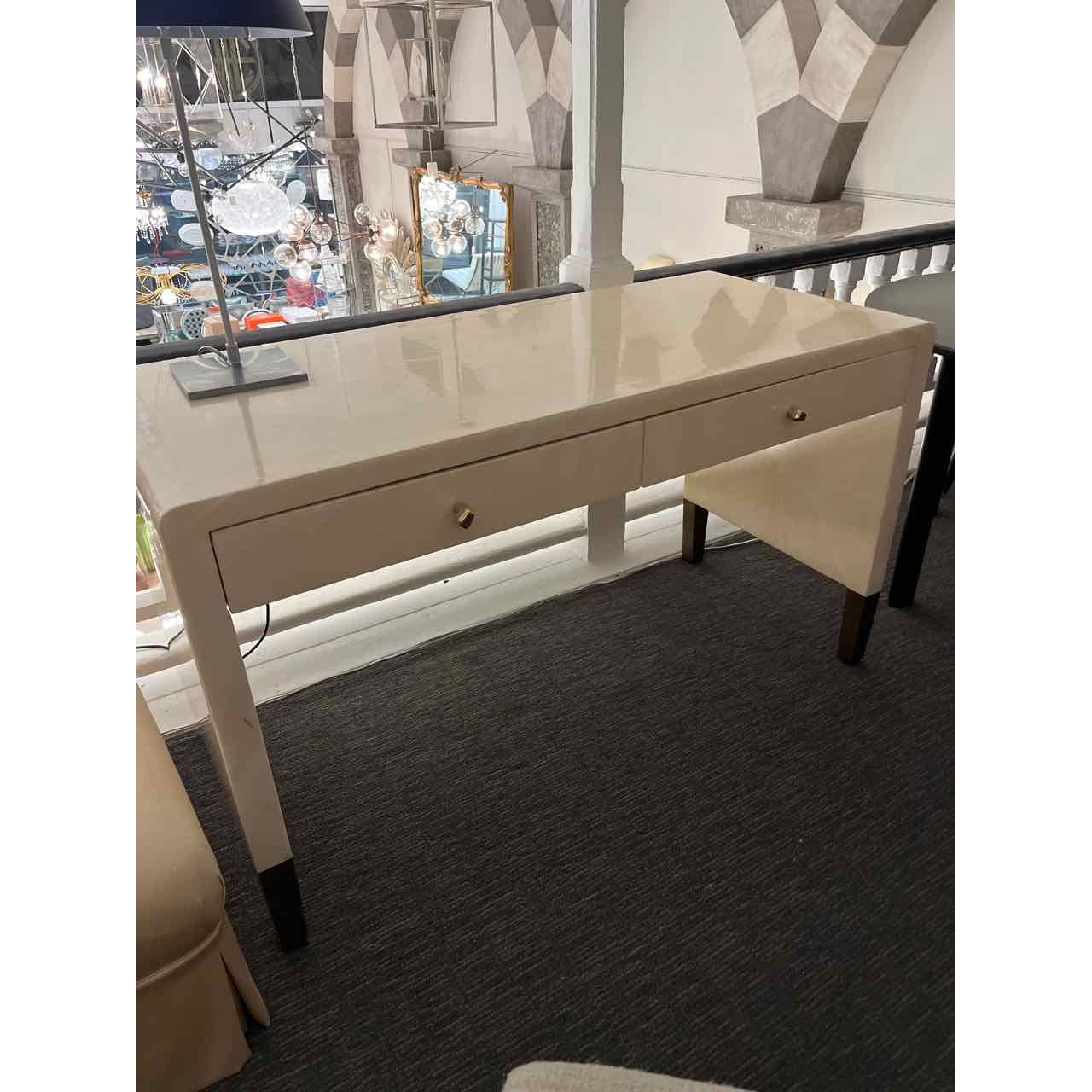 Made Goods Garlon Faux Horn Desk-Ivory w/gold detail