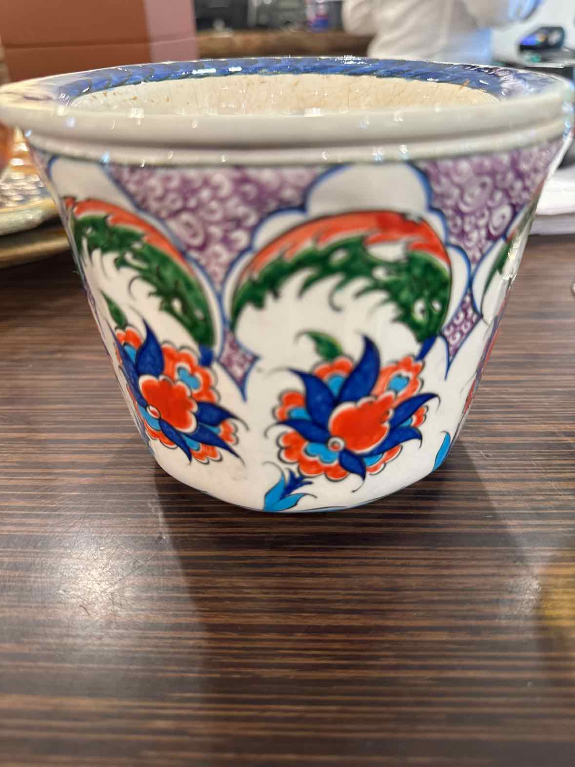 Turkish 2-Pc Planter 5.5"Diam x 4"H