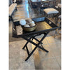 Asprey Style Leather Tray w/ Leather-Covered Wood Base Stand
