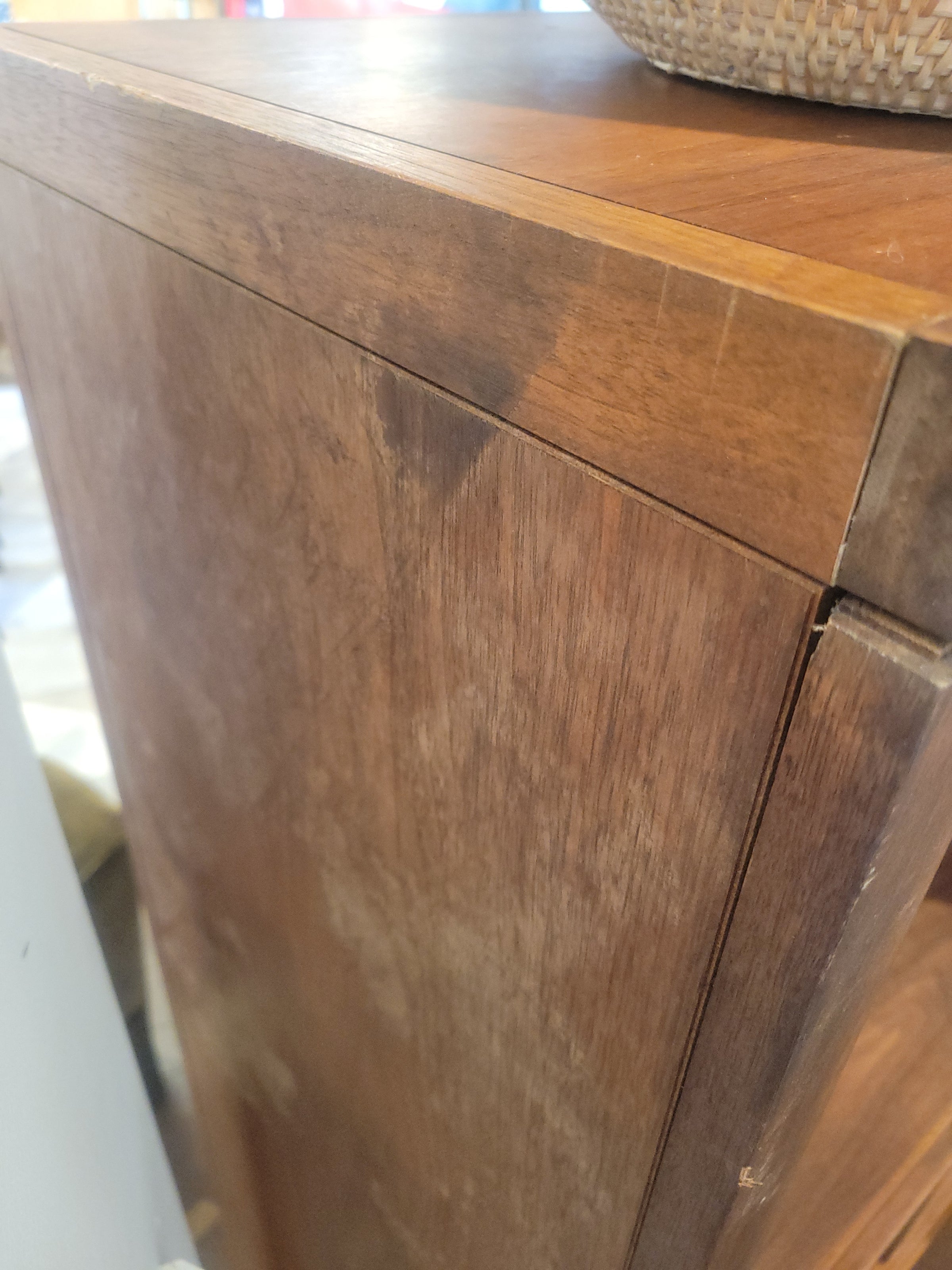 Alternating Shelves Walnut Bookcase - AS IS