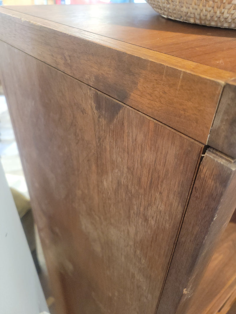 Alternating Shelves Walnut Bookcase - AS IS