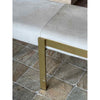 Bogeta Brushed Brass Bench in White Faux Cowhide