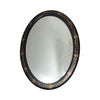 Black Floral Oval Mirror by Oriental Accent