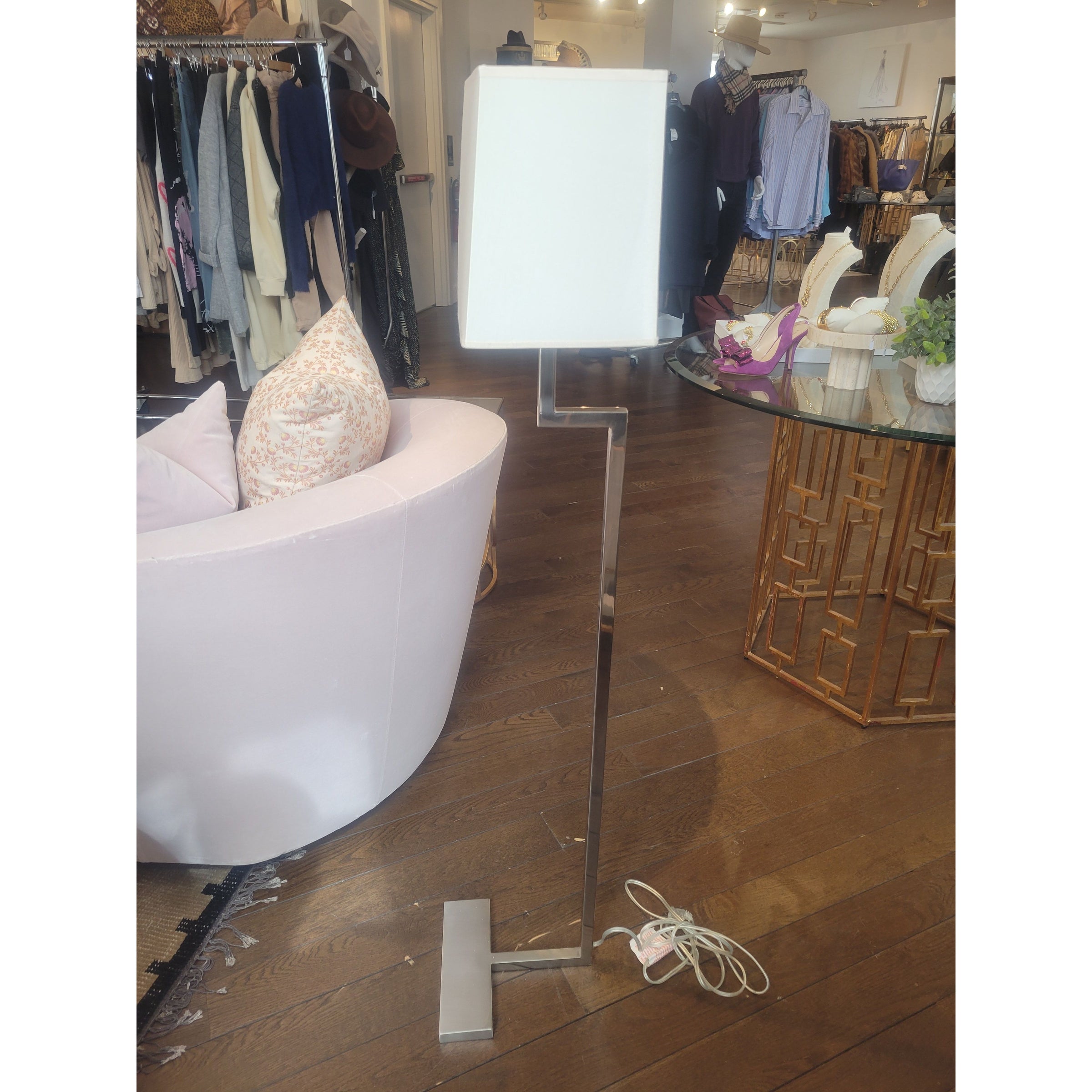 Polished Nickel Floor Lamp Attrib. to Aerin