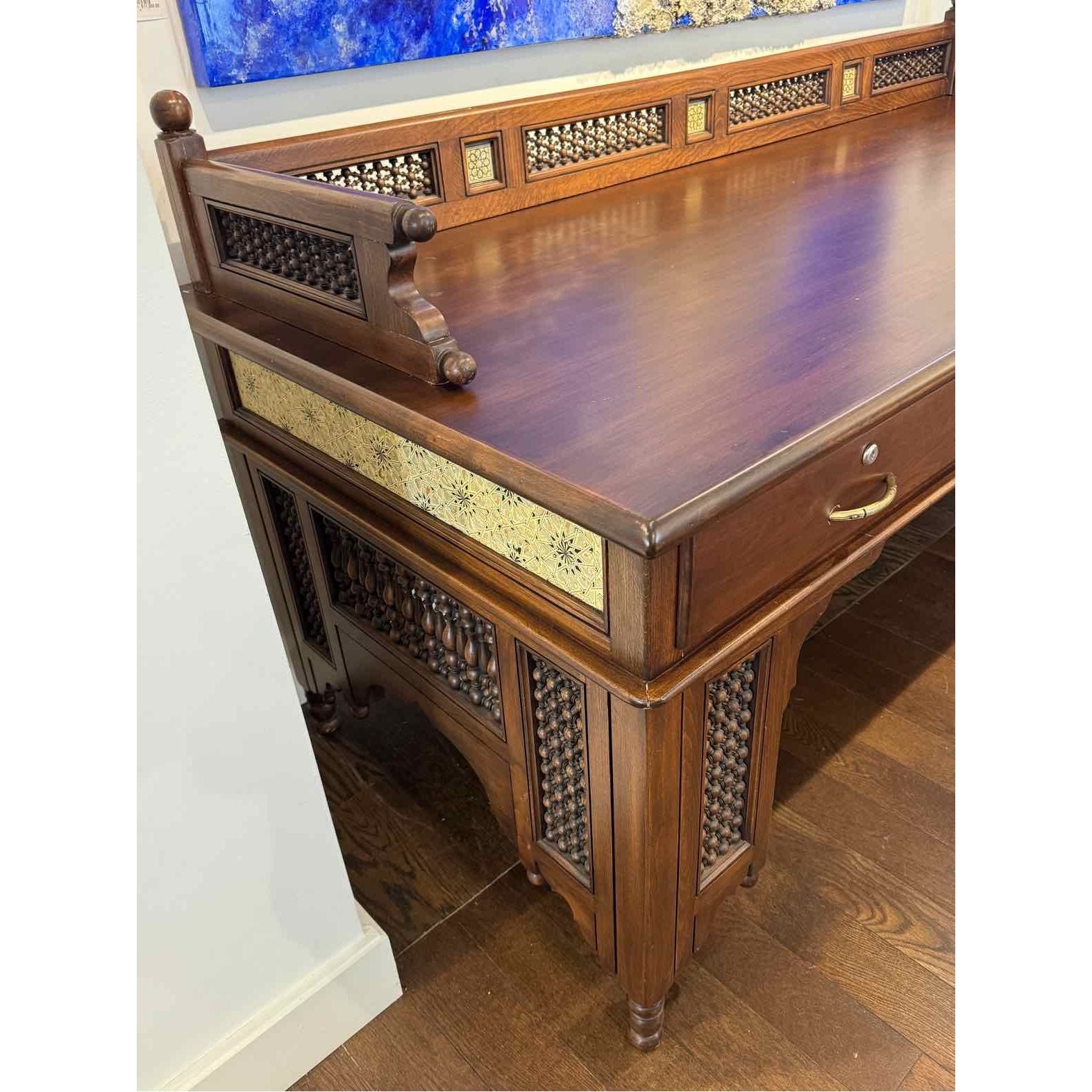 Moroccan Desk w/ Ornate Carving