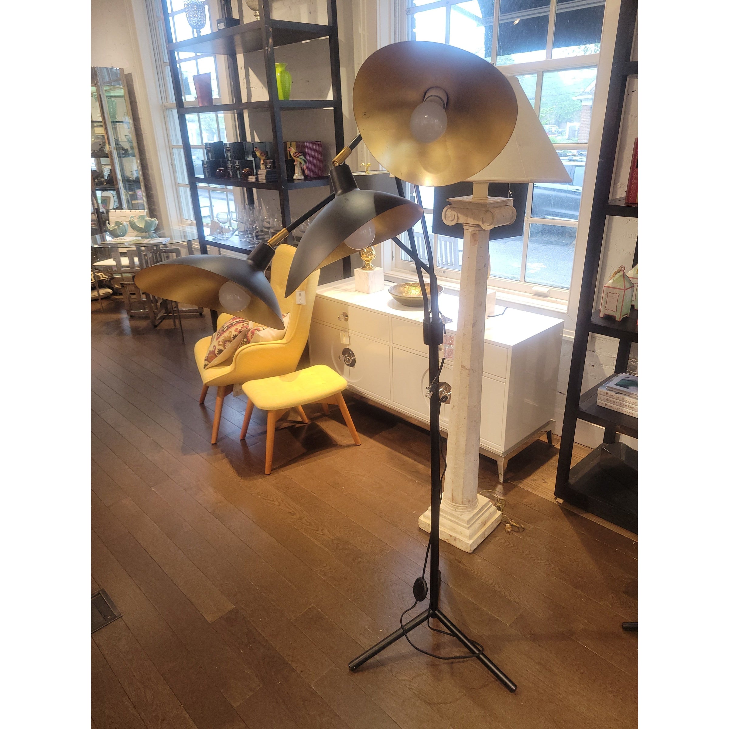 Black & Gold Nautilus Floor Lamp