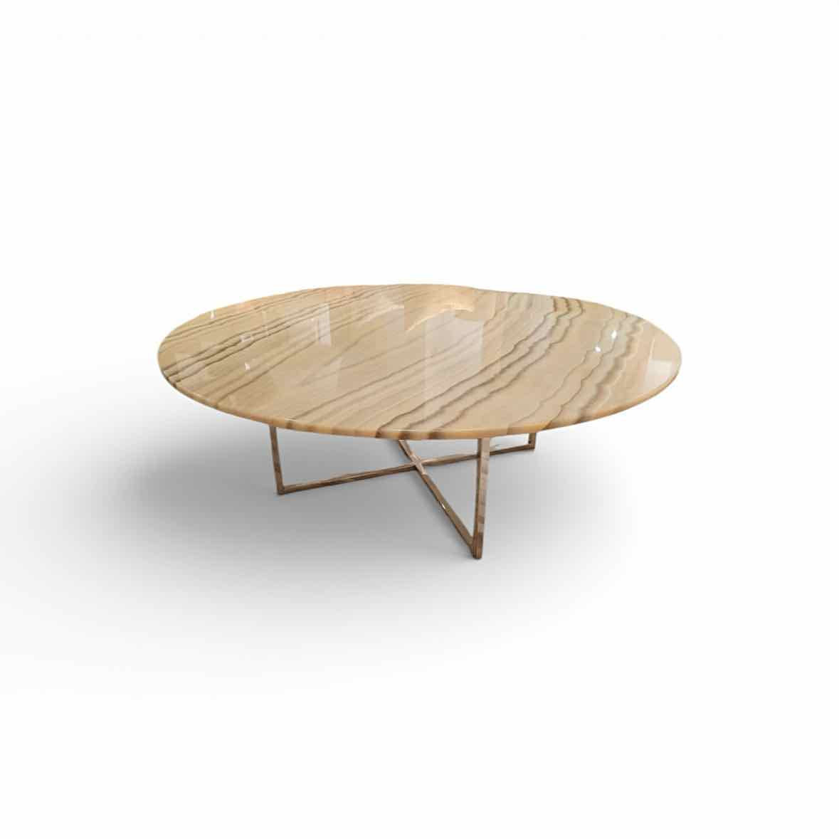 4-ft Round Onyx Coffee Table by Fendi Casa