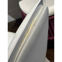 PAIR of White Faux Leather Dining Chairs - AS IS