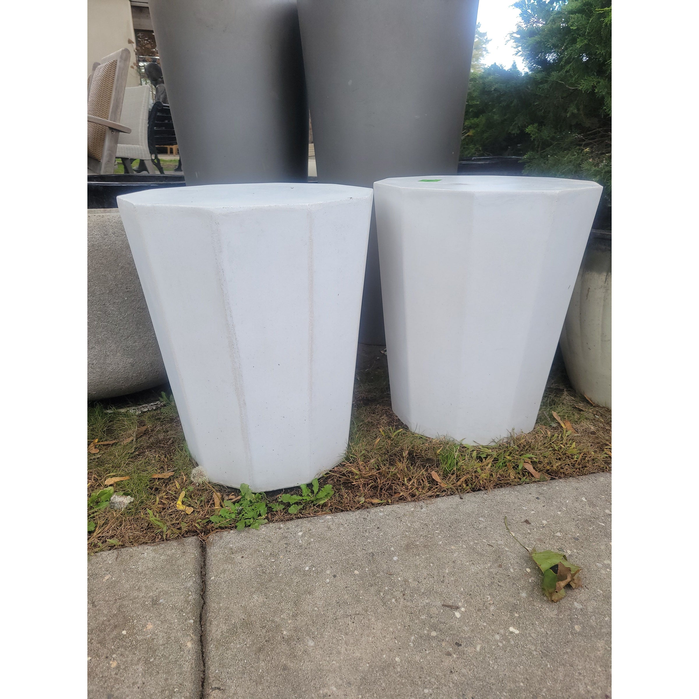 Tapered Cylindrical Stone Side Table