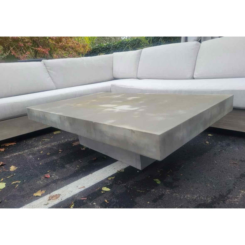 Rectangular Cement Pedestal Coffee Table - AS IS