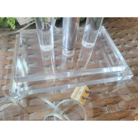 PAIR of Acrylic Table Lamps w/ Shades