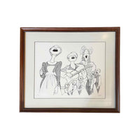 'The Sound of Music' Drawing by Al Hirschfeld in Wood Frame