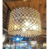 Serena Drum Chandelier by Oly Studio - Metal Frame w/ Capiz Shell Circles