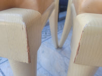 SET of 8 Maple & Leather Web VW Dining Side Chairs by Vicente Wolf (AS IS)
