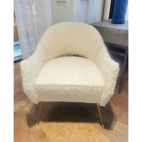 Briance Chair in Cream Chenille w/ Brass Legs by Bourgeois Boheme Atelier