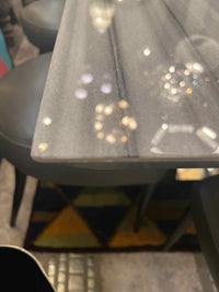 Marble and Metal Base Dining Table from Stone Int'l