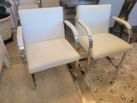 SET of 8 Leather & Chrome BRNO Dining Chairs by Ludwig Mies van der Rohe (AS IS)