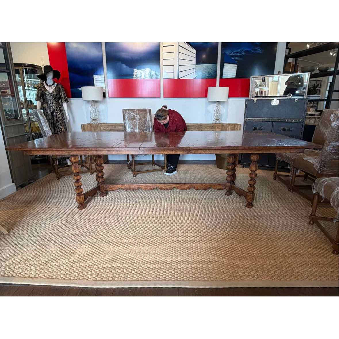 Custom Spanish Dining Table by Dennis & Leen for Holly Hunt 132"L x 50"W x 30"H