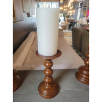 SET of 3 Brown Pillar Candle Holders