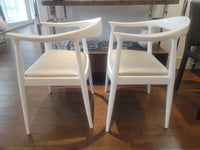 SET of 4 White Lacquered Mahogany Danish Dining Chairs by Villa & House (AS IS)
