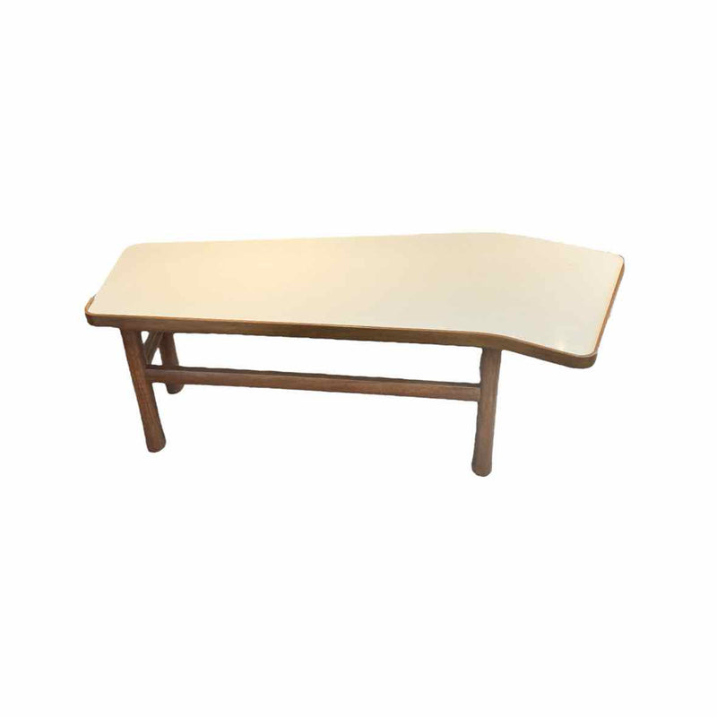 'Edward Wormley' White Lacquer & Mahogany Coffee Table by Dunbar