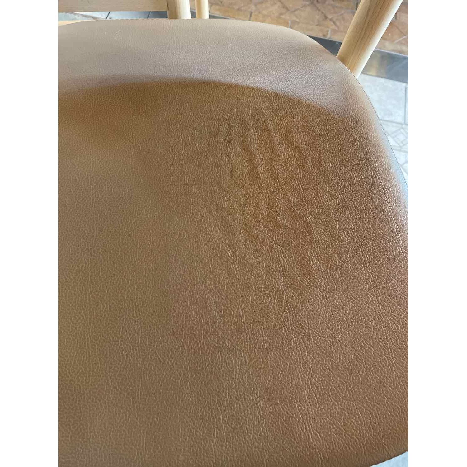 SET of 4 Leather & Wood Valencia Counter Stools by Ton (AS IS)