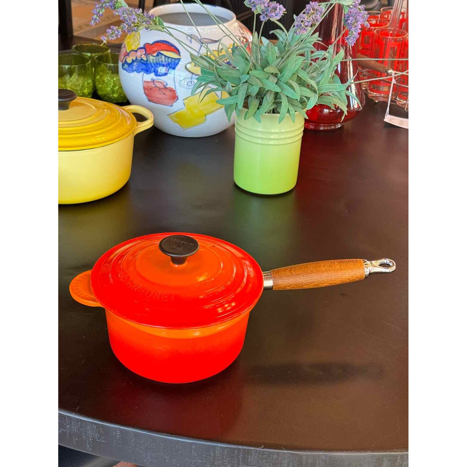 Le Creuset Flame Cast Iron Cooking Pan w/ Lid