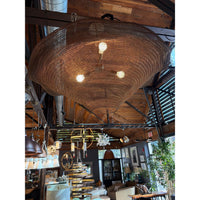 Antique Brass Net 3-Light Chandelier (AS IS)